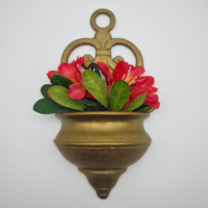 Wandvase Weihwasserbecken Messing vintage Vase Jugendstil italienisch Türverzierung