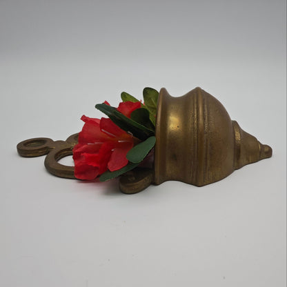 Wandvase Weihwasserbecken Messing vintage Vase Jugendstil italienisch Türverzierung
