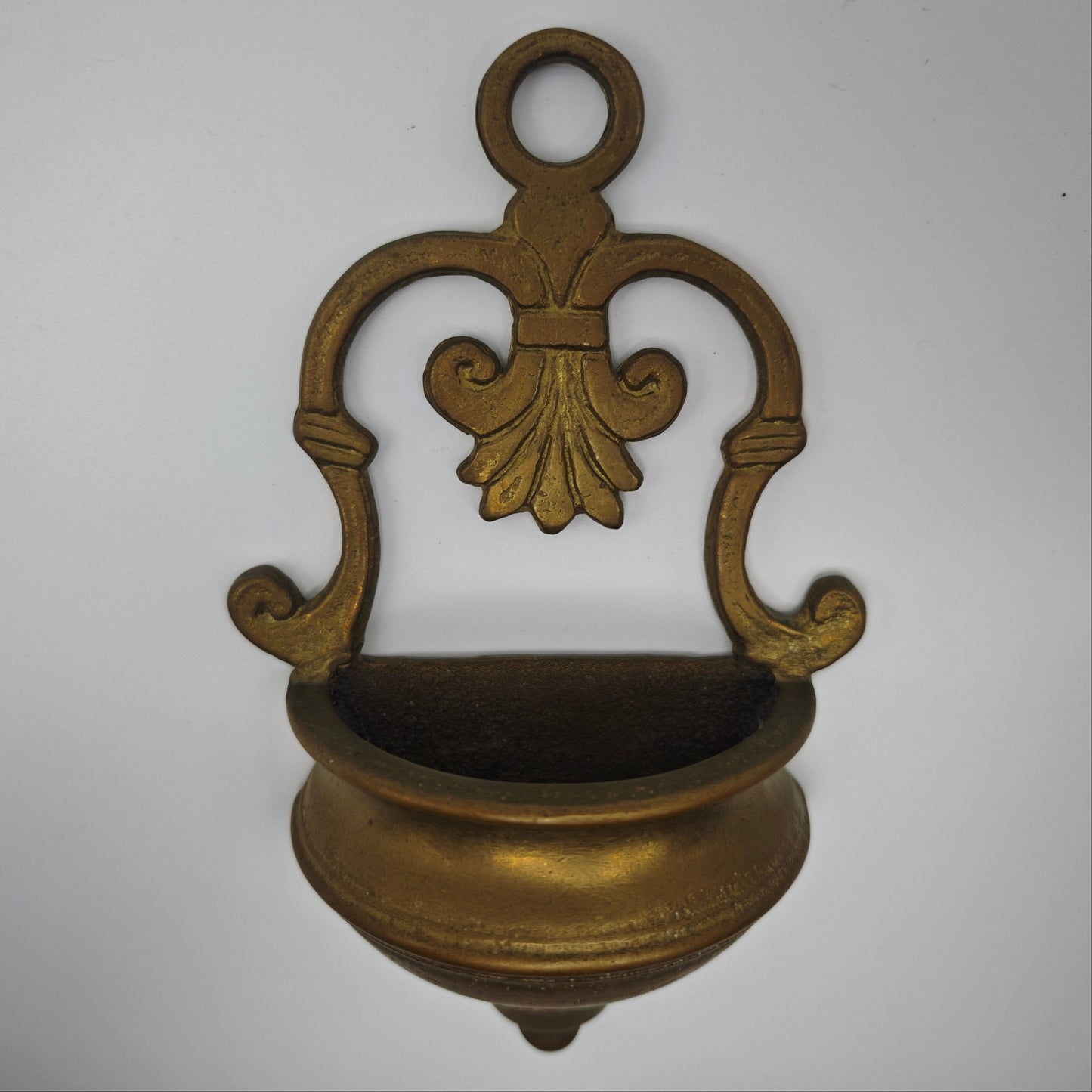 Wandvase Weihwasserbecken Messing vintage Vase Jugendstil italienisch Türverzierung