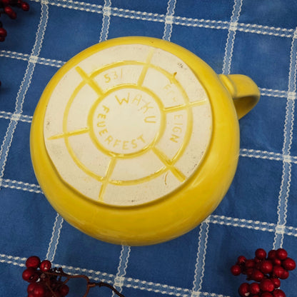 WaKu Feuerfest Kanne gelb Keramik vintage Krug Karaffe Milchtopf