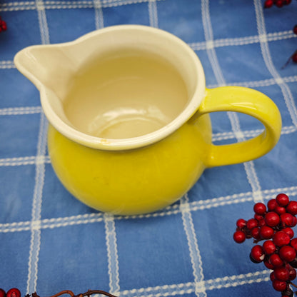 WaKu Feuerfest Kanne gelb Keramik vintage Krug Karaffe Milchtopf