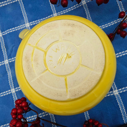 WaKu Feuerfest Kanne gelb Keramik vintage Krug Karaffe Milchtopf