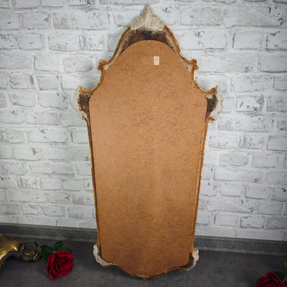 Spiegel Barock Wandspiegel weiß gold geschnitzt Rosen 89x47 cm Shabby Chic Rokoko Stil Vintage