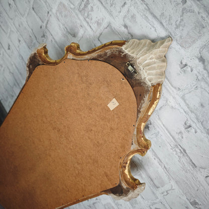 Spiegel Barock Wandspiegel weiß gold geschnitzt Rosen 89x47 cm Shabby Chic Rokoko Stil Vintage