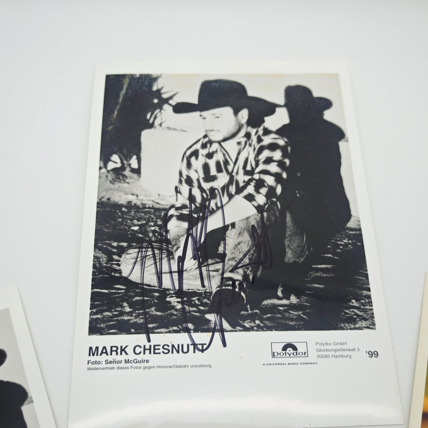 Coffret de cartes autographes de Mark Chesnutt 1999 Polydor, photo promotionnelle signée à la main, musique country