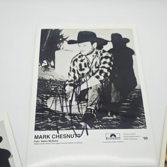 Coffret de cartes autographes de Mark Chesnutt 1999 Polydor, photo promotionnelle signée à la main, musique country