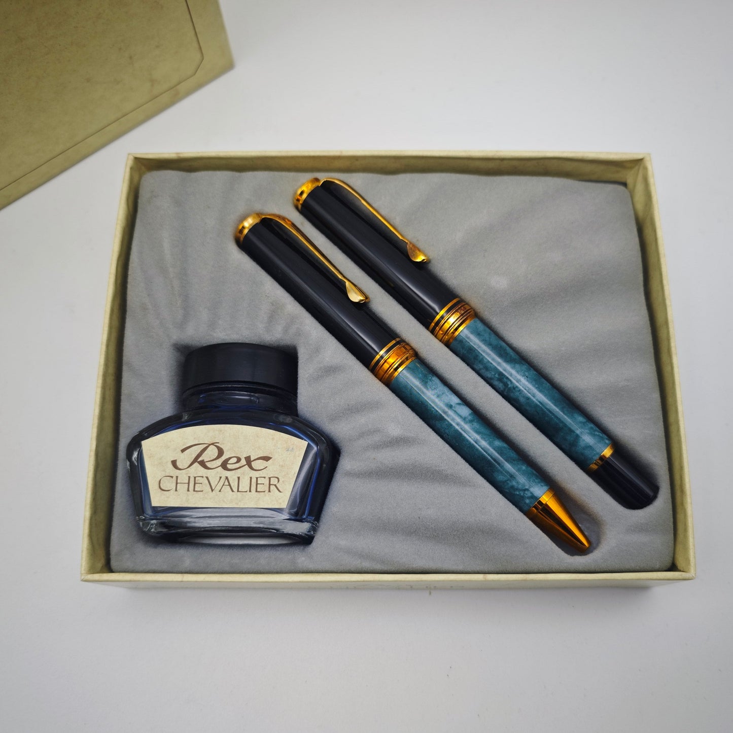 Rex Chevalier Schreibset Füller Kugelschreiber Geschenkbox Vintage Stil