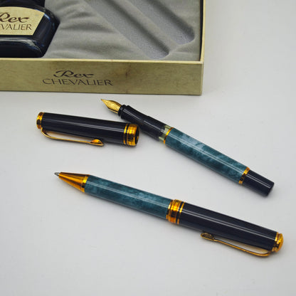 Rex Chevalier Schreibset Füller Kugelschreiber Geschenkbox Vintage Stil