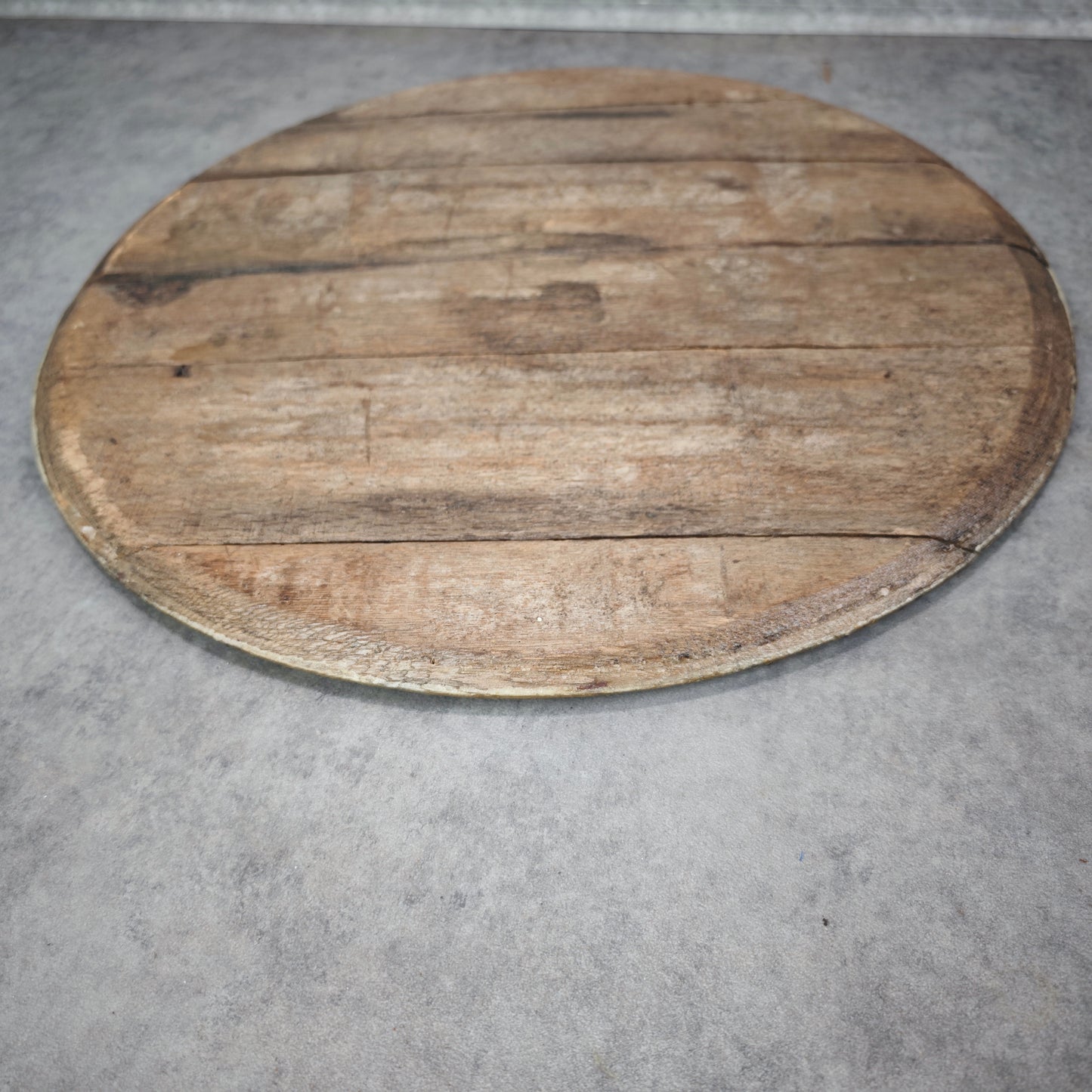 Fassdeckel Holz Vintage China Aufschrift gelb Tischplatte Deko Rum DIY Upcycling