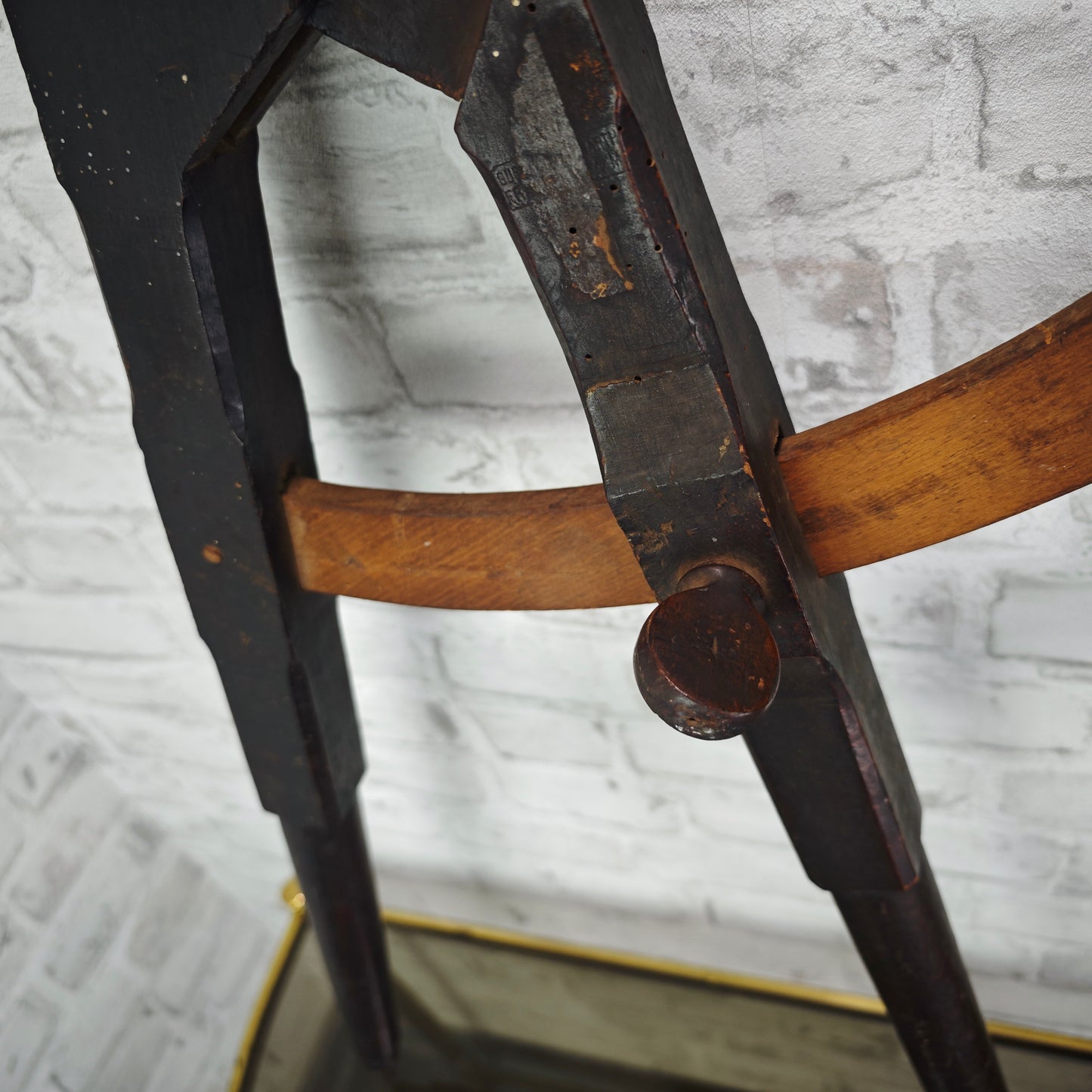 Zirkel Holz antik Zimmermann Werkzeug Loft Deko Werkstatt Vintage 76 cm XXL