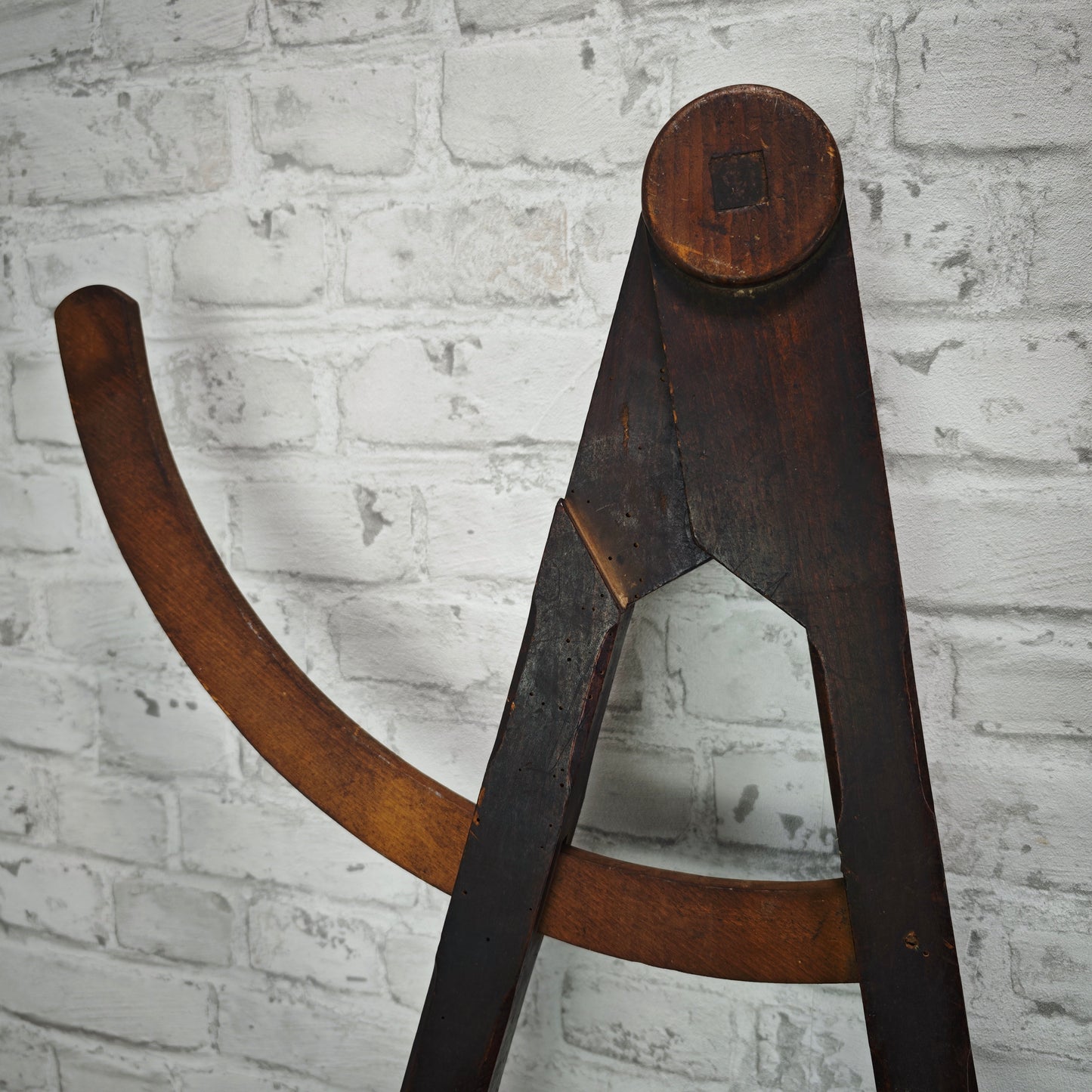Zirkel Holz antik Zimmermann Werkzeug Loft Deko Werkstatt Vintage 76 cm XXL
