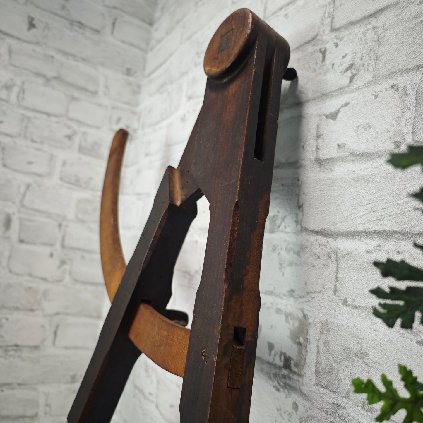 Zirkel Holz antik Zimmermann Werkzeug Loft Deko Werkstatt Vintage 76 cm XXL