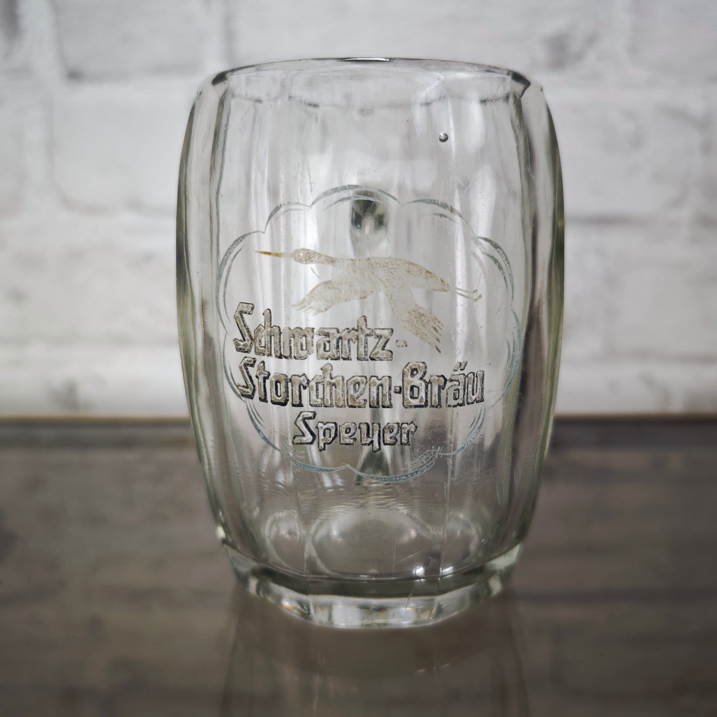 Schwartz-Storchen Bräu Speyer Bierkrug Seidel Glas 0,3l Sammler Brauerei