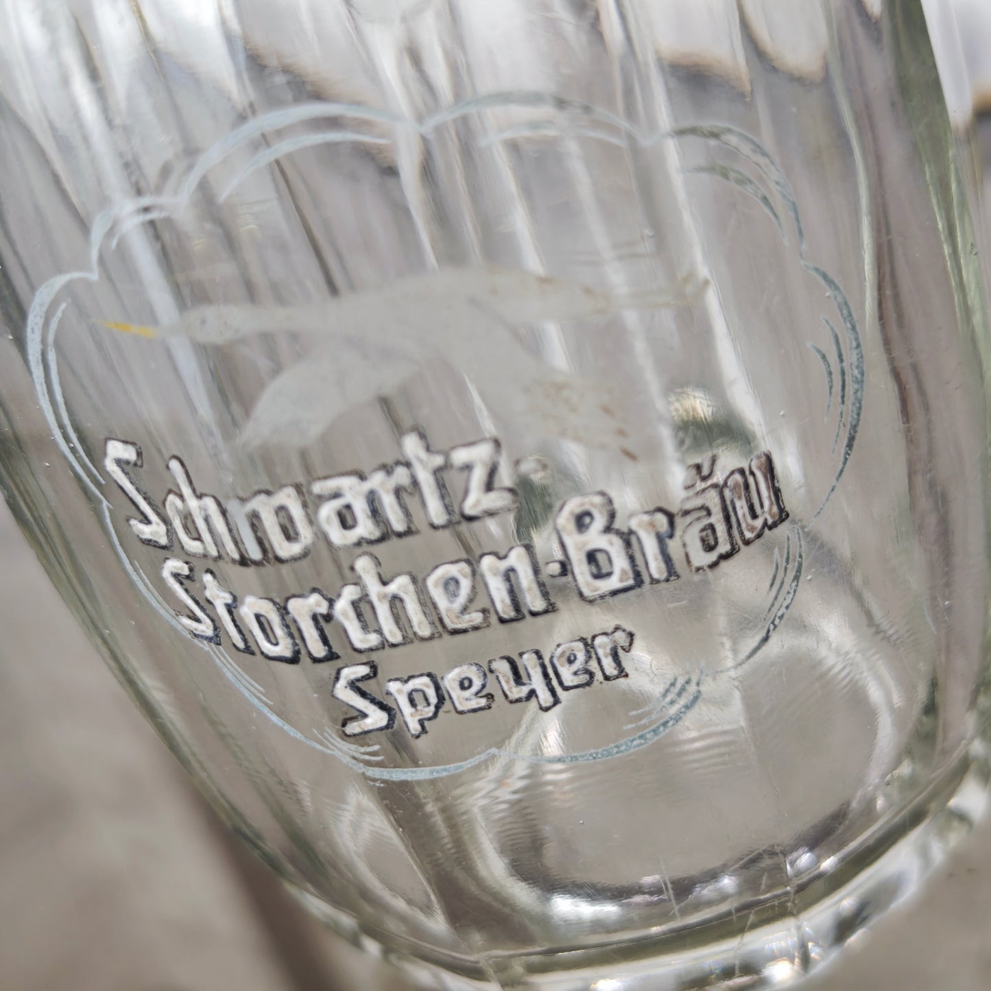 Schwartz-Storchen Bräu Speyer Bierkrug Seidel Glas 0,3l Sammler Brauerei