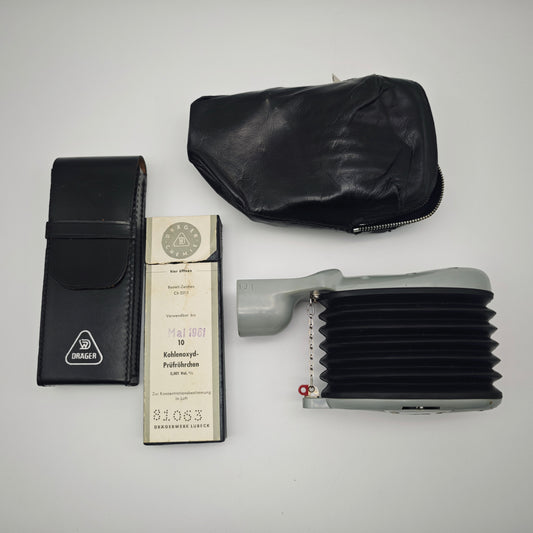 Dräger Gasmessgerät Mod 31 Das Detektor Handpumpe CO Röhrchen vintage 1960er