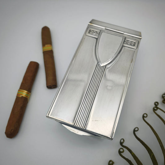 WMF Zigarrendose Glas mit versilbertem Art Deco Deckel antik Rarität Aufbewahrung
