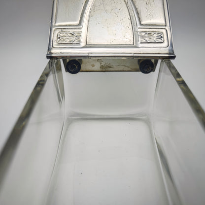 WMF Zigarrendose Glas mit versilbertem Art Deco Deckel antik Rarität Aufbewahrung