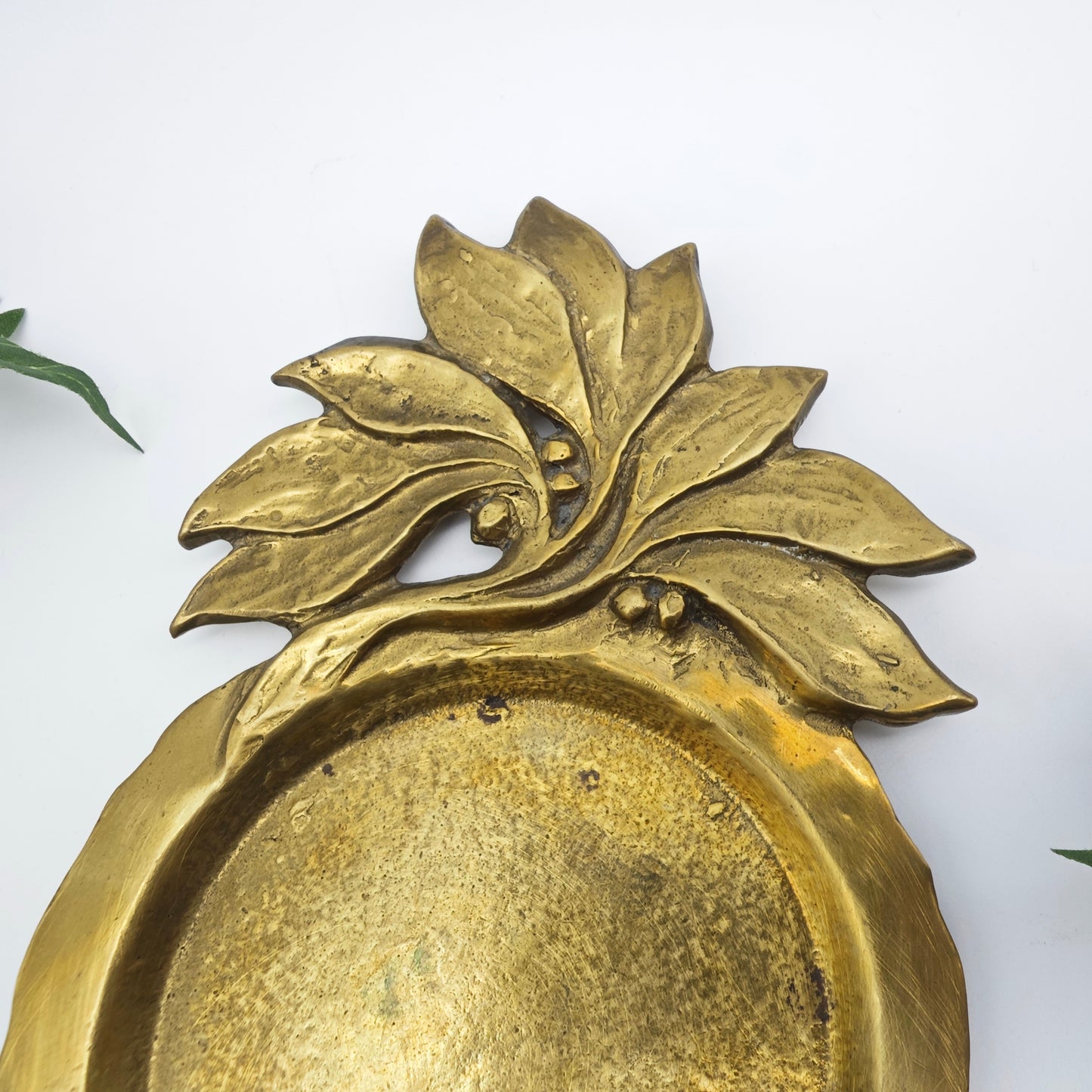 Untersetzer Jugendstil Messing mit Blütenmotiv floral Schale Bar Accessoire