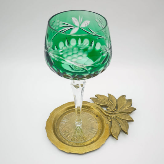 Untersetzer Jugendstil Messing mit Blütenmotiv floral Schale Bar Accessoire