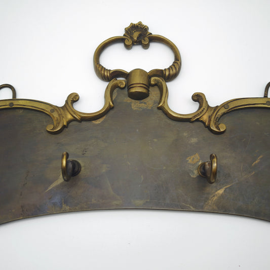 Schlüsselbrett Messing Barock Ornament Flur 4 Haken Vintage Aufbewahrung Schmuck
