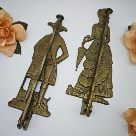 Garderobenhaken Wandhalter Messing klappbar Paar Rokoko Vintage Deko