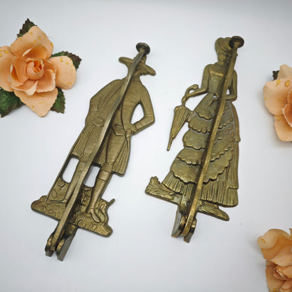 Garderobenhaken Wandhalter Messing klappbar Paar Rokoko Vintage Deko