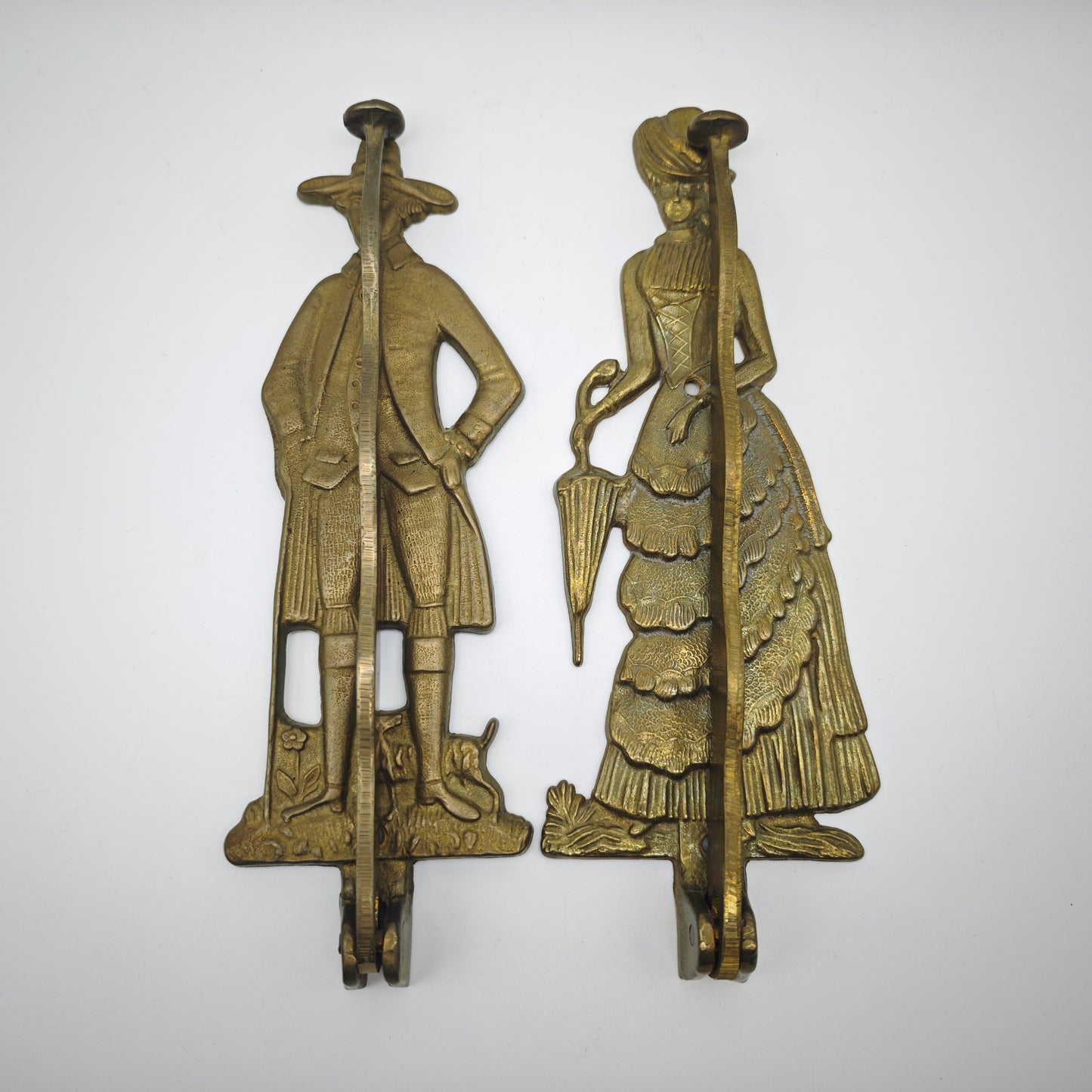 Garderobenhaken Wandhalter Messing klappbar Paar Rokoko Vintage Deko