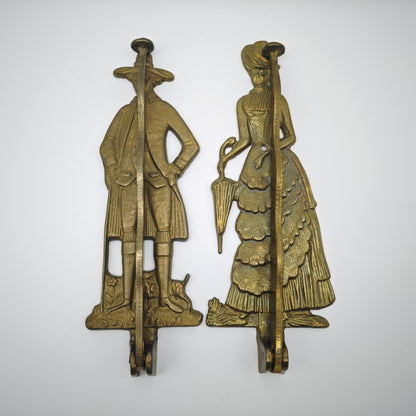 Garderobenhaken Wandhalter Messing klappbar Paar Rokoko Vintage Deko