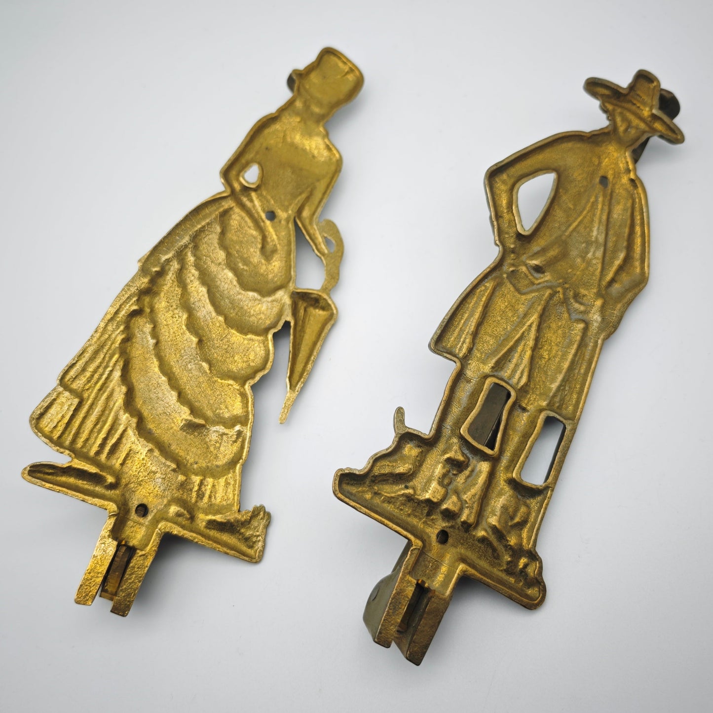 Garderobenhaken Wandhalter Messing klappbar Paar Rokoko Vintage Deko