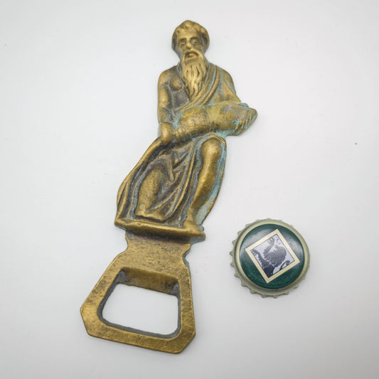Flaschenöffner griechische Figur Gelehrter Amphore Sammlerstück Bar Vintage Barzubehör Mythologie antik