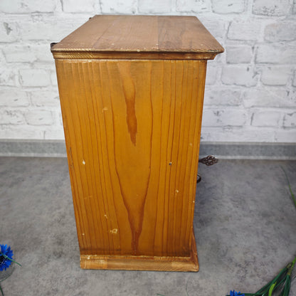 Vintage Holz Hängeschränkchen mit Glastür Wandschrank 38×23×43 cm abschließbar mit Schlüssel Medizinschrank