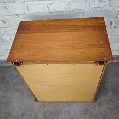 Vintage Holz Hängeschränkchen mit Glastür Wandschrank 38×23×43 cm abschließbar mit Schlüssel Medizinschrank