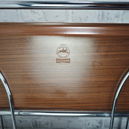Dinett Servierwagen klappbar Bremshey Barwagen braun Chrom Rollen Midcentury Vintage Rollwagen Beistelltisch Teewagen