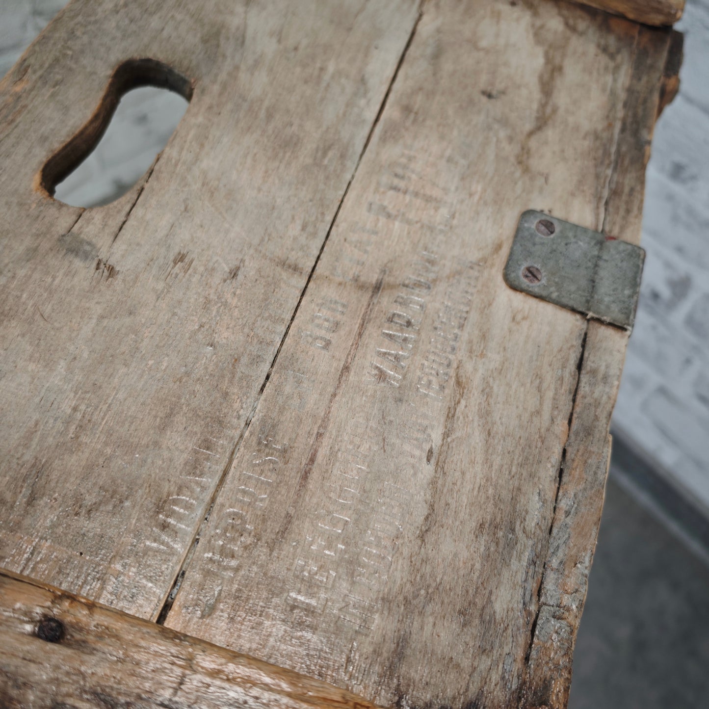 Antike Holzkiste De Werkende Bie Poperinghe Bäckerei Transportkiste Lebkuchen Kiste Vintage Loft Deko Aufbewahrung