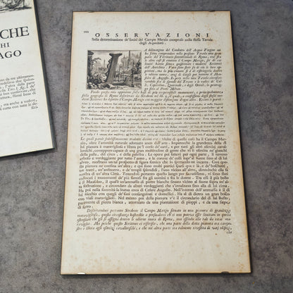 3 antike Kupferstich Buchseiten Giovanni Battista Piranesi 1756 Le Antichità Romane gerahmt