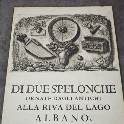 3 antike Kupferstich Buchseiten Giovanni Battista Piranesi 1756 Le Antichità Romane gerahmt