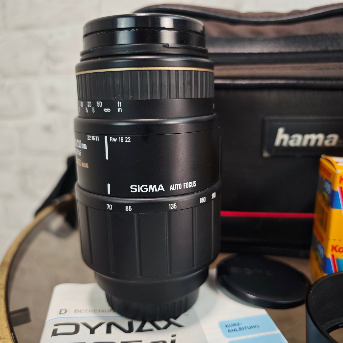 Minolta Dynax 505si Super mit Sigma 28–70mm & 70–210mm APO + 4 Filme Analogkamera Set SLR