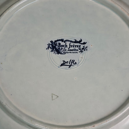 Boch Frères Wandteller Set blau-weiß Delft Bauernmotiv & Pfeifenraucher 35 cm Porzellan