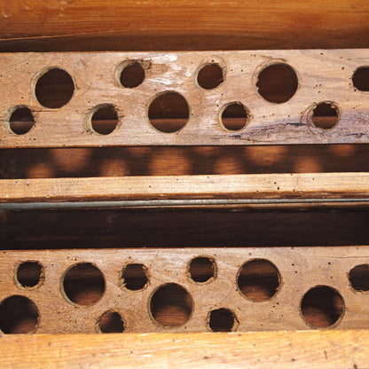 Antike Butterschleuder Holz mit Kurbel und Blumenmotiv Butterfass Landhausdeko Vintage