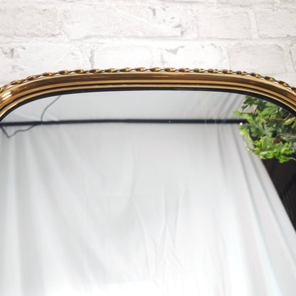 Spiegel mit Messingrahmen goldfarben Mid Century Hollywood Regency hochkant oder quer aufhängbar