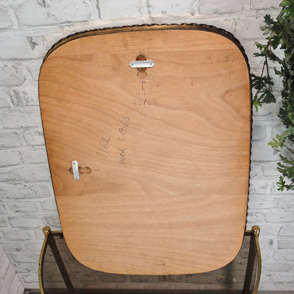 Spiegel mit Messingrahmen goldfarben Mid Century Hollywood Regency hochkant oder quer aufhängbar