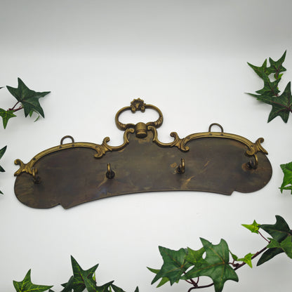 Schlüsselbrett Messing Barock Ornament Flur 4 Haken Vintage Aufbewahrung Schmuck