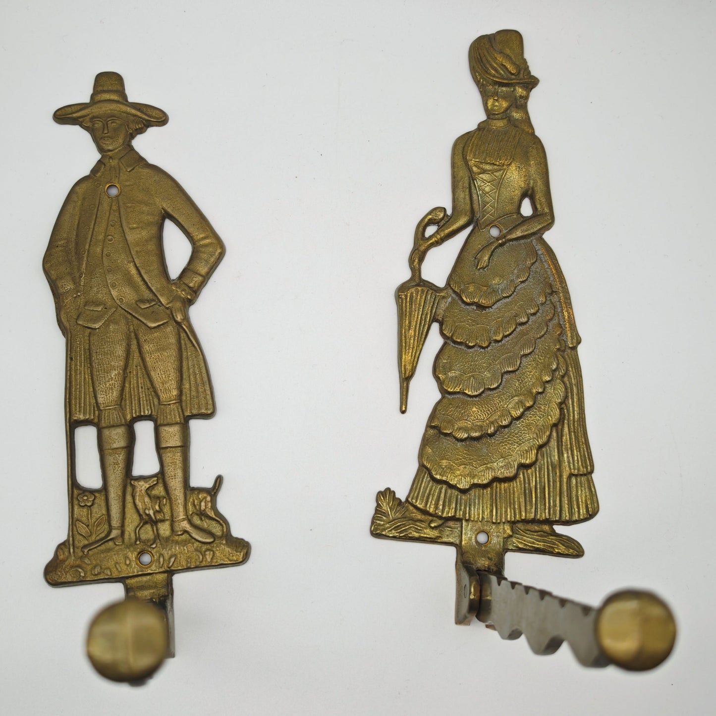 Garderobenhaken Wandhalter Messing klappbar Paar Rokoko Vintage Deko