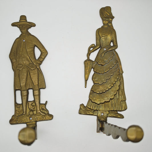 Garderobenhaken Wandhalter Messing klappbar Paar Rokoko Vintage Deko
