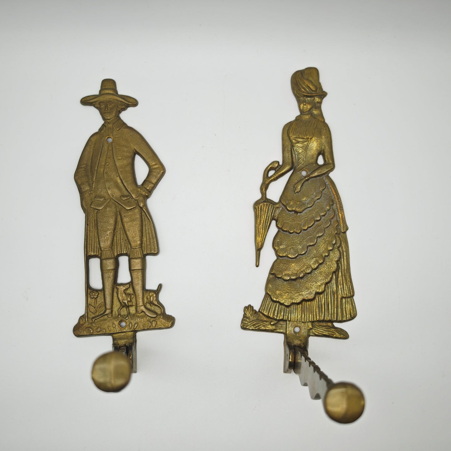 Garderobenhaken Wandhalter Messing klappbar Paar Rokoko Vintage Deko