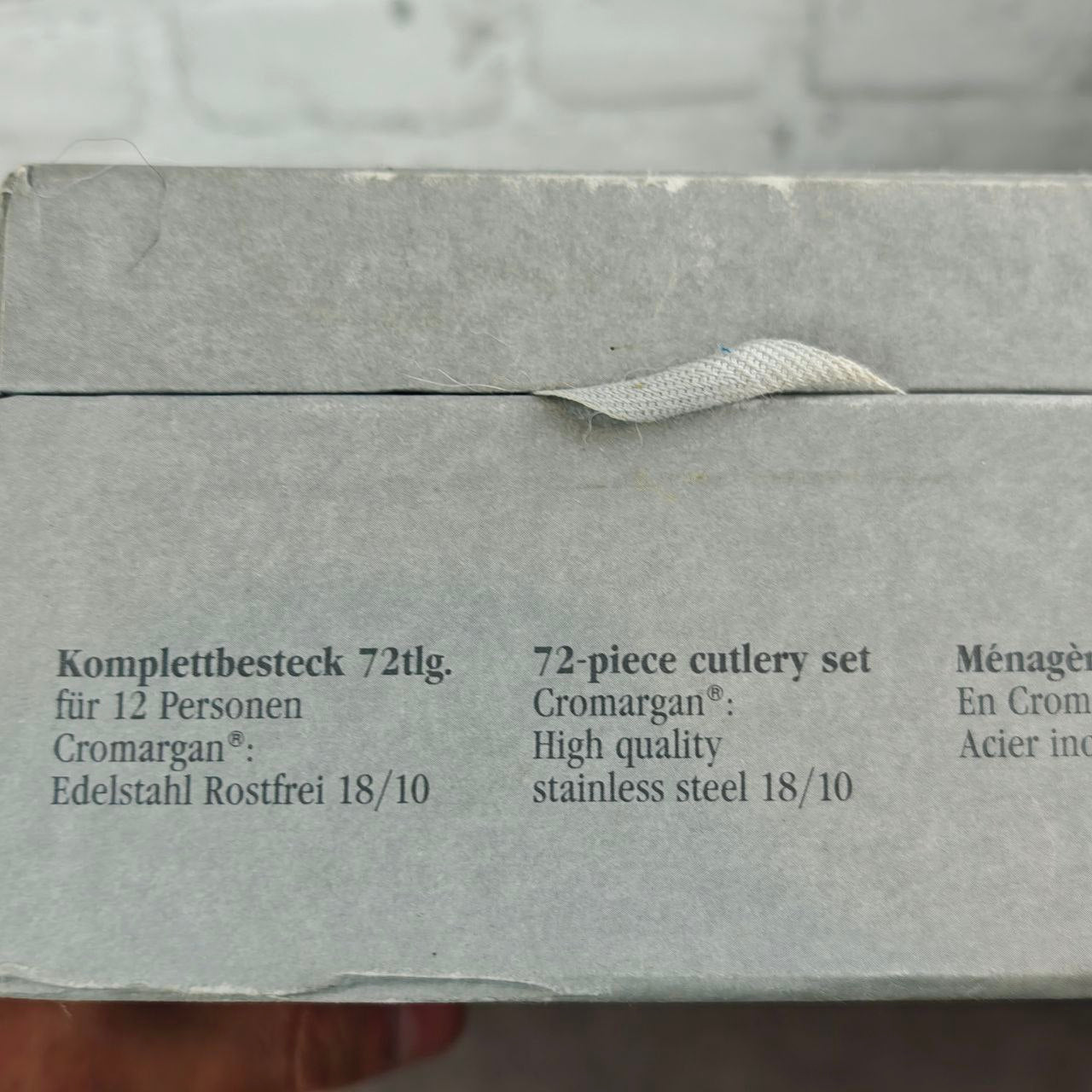 WMF Fächer Tafelbesteck 12 Personen Besteck Set Vorleger versilbert 90 Cromargan 72-teilig im Koffer Art Deco Jugendstil