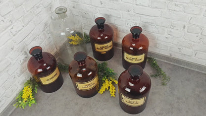 XXL Apothekerflasche groß 5 Liter Gefäß braun antik durchsichtig Medizin Flaschen Potions Academia Witchy Apothekengefäße Arzneiflaschen