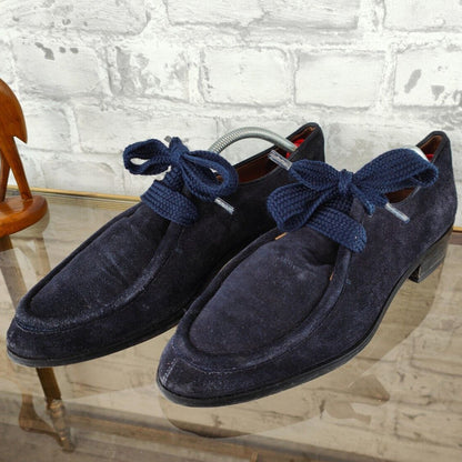 Evaluna Halbschuhe Gr. 39,5 nachtblau marine blau Velourleder 1820 Damen Schnürer Schnürschuhe matt Schuhe