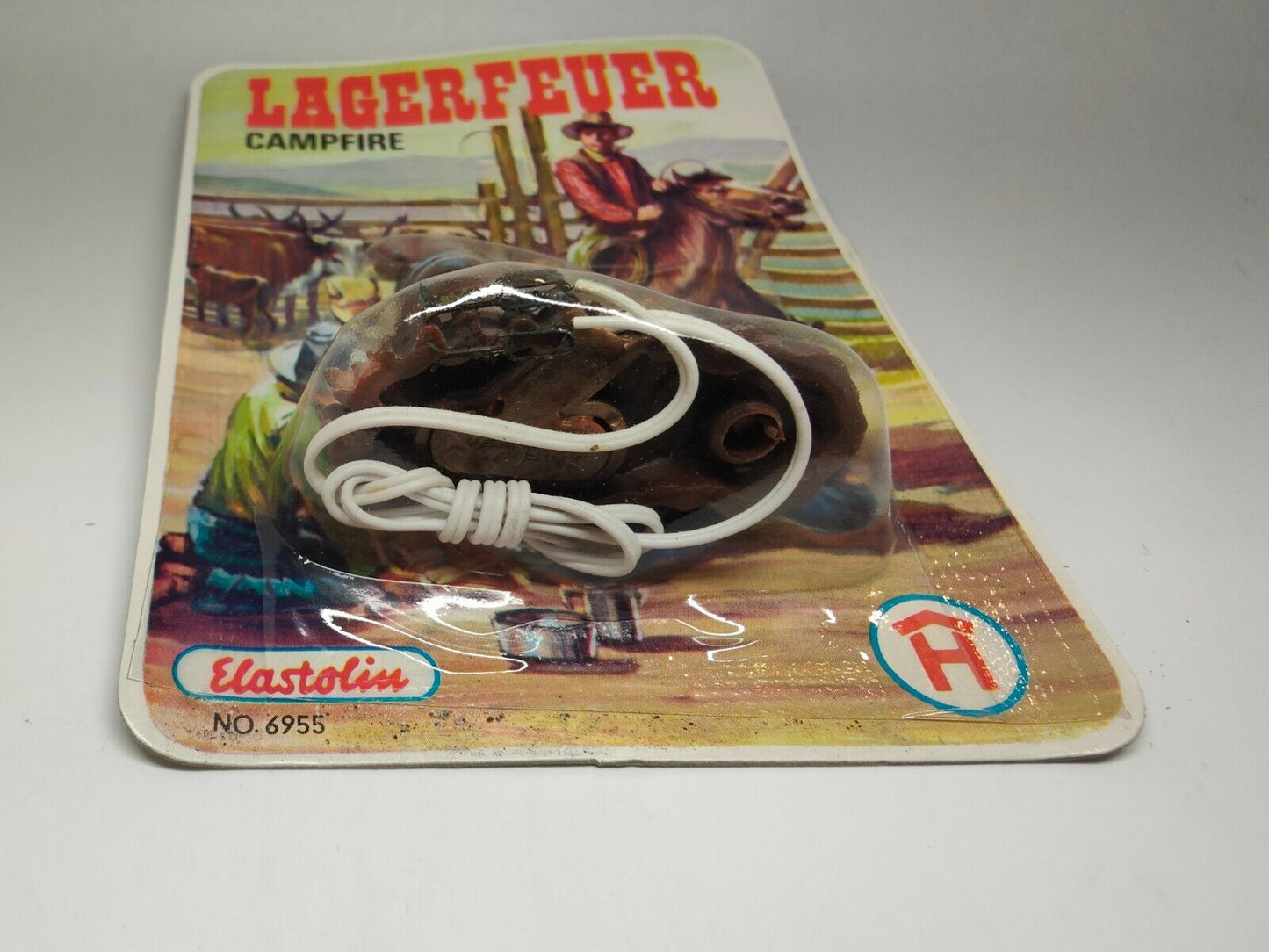 Elastolin 6955 Lagerfeuer Topf Campfire Wildwest Neu OVP Blister Feuer Diorama