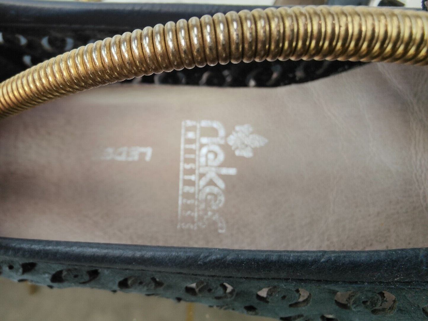 Rieker Antistress Slipper Gr. 40 Leder dunkelblau marine Loafer Trense Halbschuh Mokassins flats Damen